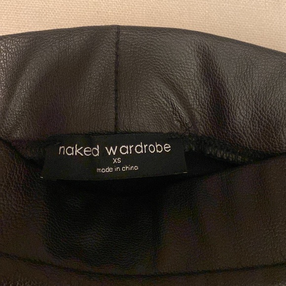 Naked Wardrobe Leather Skirt with Slit - Picture 2 of 3